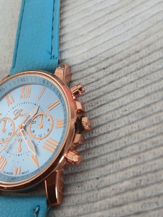 Women\'s Turquoise Blue Leather Strap Watch with Rose Gold Case main image 5